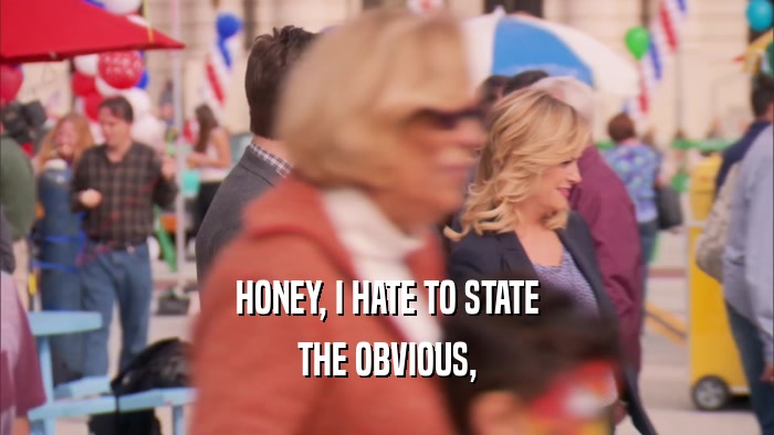 HONEY, I HATE TO STATE THE OBVIOUS, 