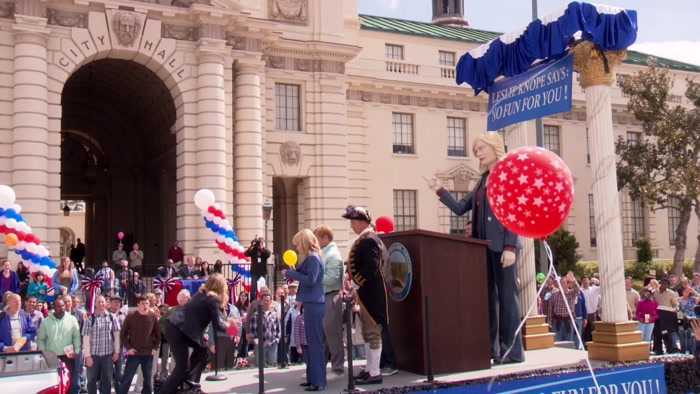 STOP! EXCUSE ME, PAWNEE. 