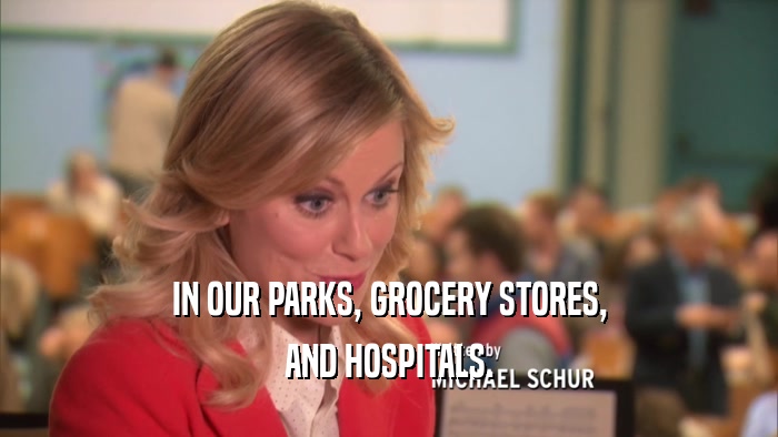 IN OUR PARKS, GROCERY STORES, AND HOSPITALS. 