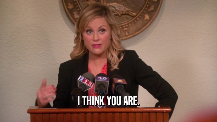 I THINK YOU ARE.  