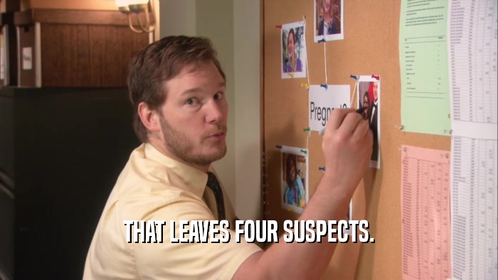 THAT LEAVES FOUR SUSPECTS.  