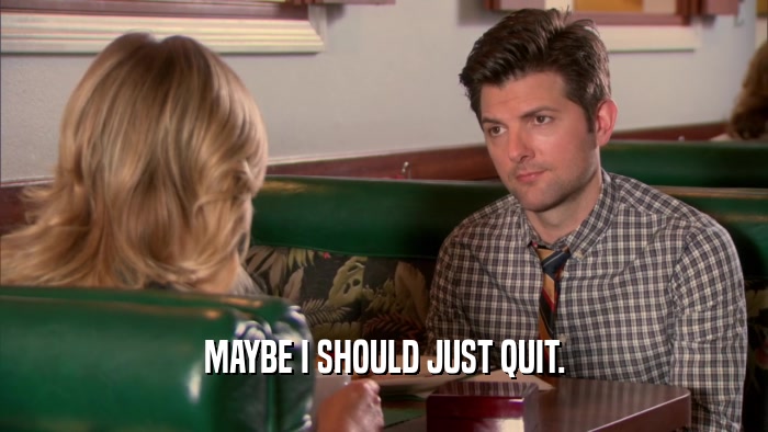 MAYBE I SHOULD JUST QUIT.  