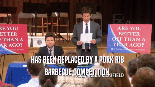 HAS BEEN REPLACED BY A PORK RIB BARBECUE COMPETITION. 
