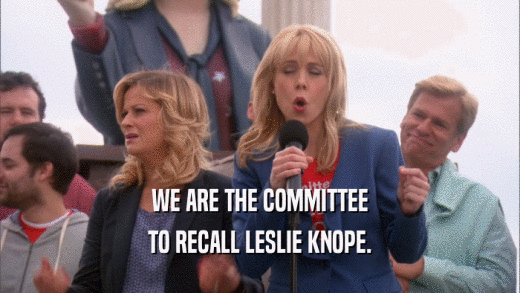 WE ARE THE COMMITTEE TO RECALL LESLIE KNOPE. 