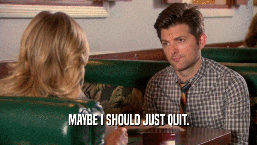 MAYBE I SHOULD JUST QUIT.  