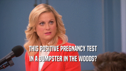 THIS POSITIVE PREGNANCY TEST IN A DUMPSTER IN THE WOODS? 