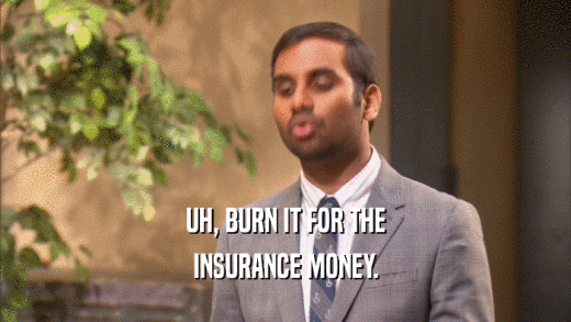 UH, BURN IT FOR THE INSURANCE MONEY. 