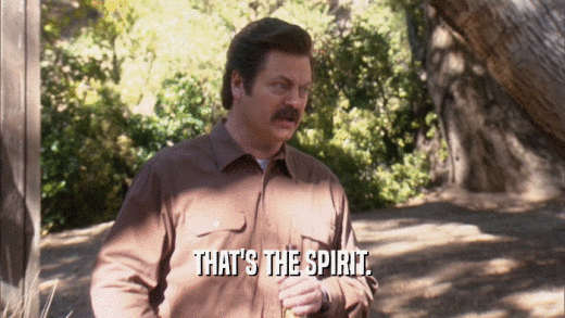 THAT'S THE SPIRIT.  