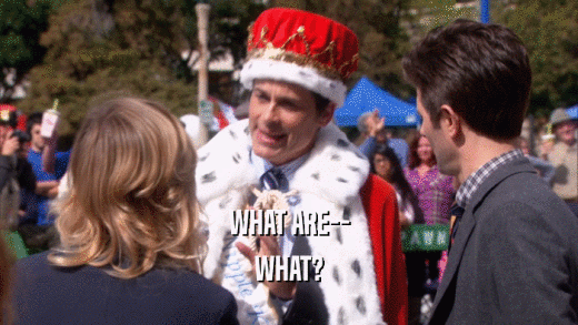 WHAT ARE-- WHAT? 
