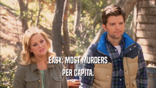 EASY: MOST MURDERS PER CAPITA. 