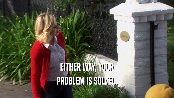 EITHER WAY, YOUR PROBLEM IS SOLVED. 