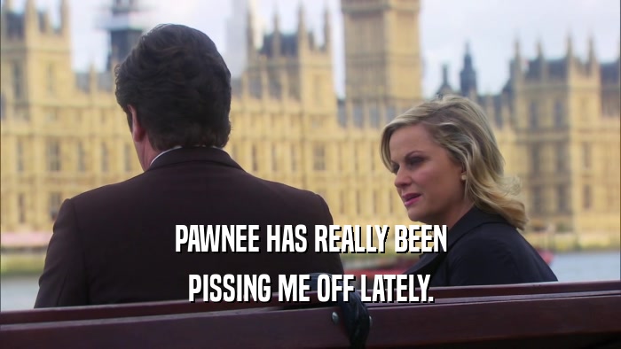 PAWNEE HAS REALLY BEEN PISSING ME OFF LATELY. 