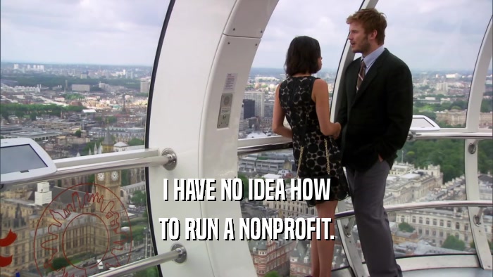 I HAVE NO IDEA HOW TO RUN A NONPROFIT. 