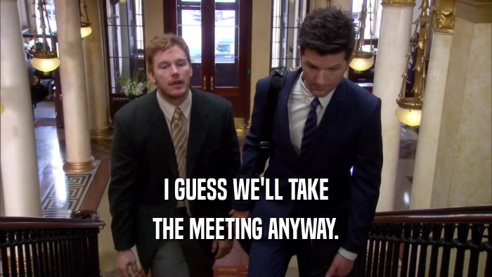 I GUESS WE'LL TAKE THE MEETING ANYWAY. 