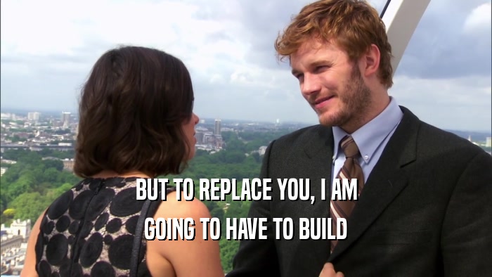 BUT TO REPLACE YOU, I AM GOING TO HAVE TO BUILD 