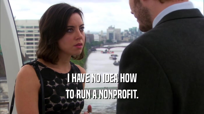 I HAVE NO IDEA HOW TO RUN A NONPROFIT. 
