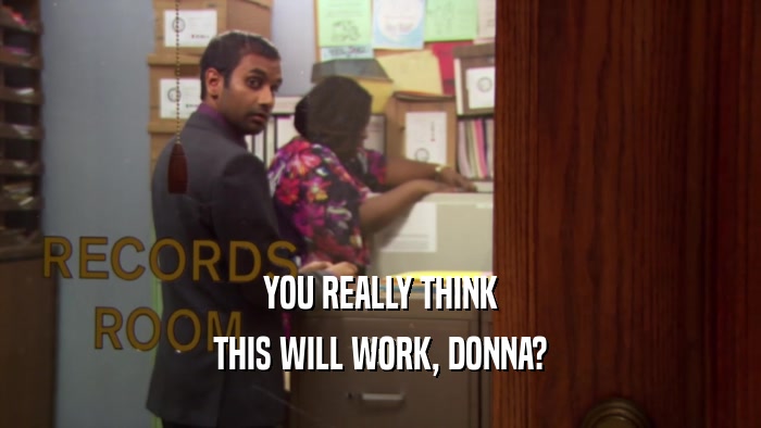 YOU REALLY THINK THIS WILL WORK, DONNA? 