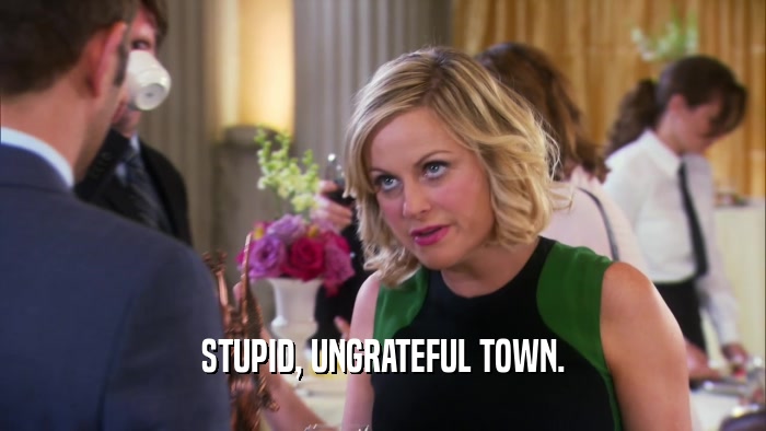 STUPID, UNGRATEFUL TOWN.  