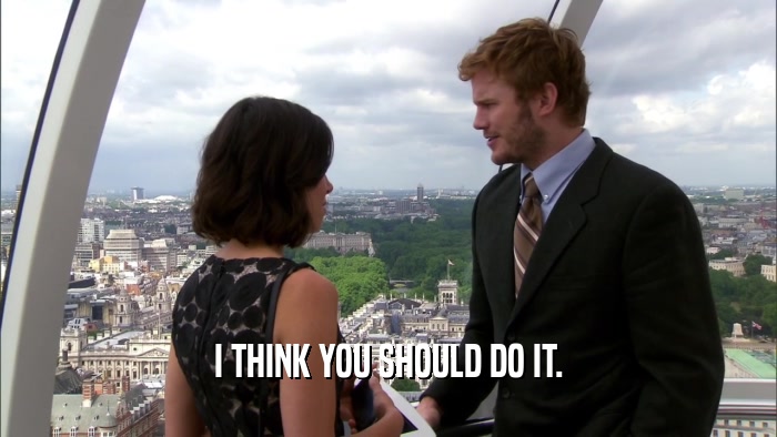 I THINK YOU SHOULD DO IT.  