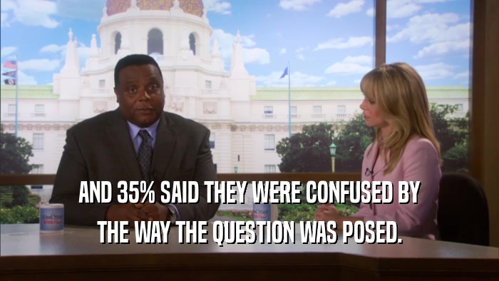 AND 35% SAID THEY WERE CONFUSED BY THE WAY THE QUESTION WAS POSED. 