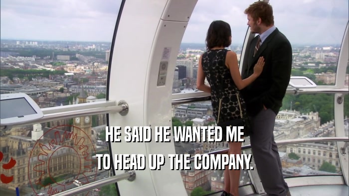 HE SAID HE WANTED ME TO HEAD UP THE COMPANY. 