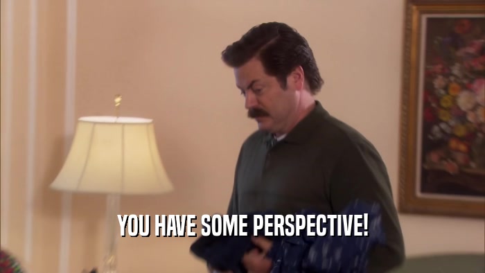 YOU HAVE SOME PERSPECTIVE!  