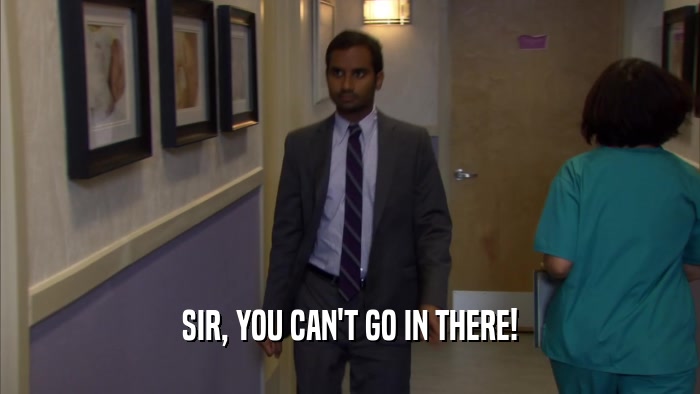 SIR, YOU CAN'T GO IN THERE!  