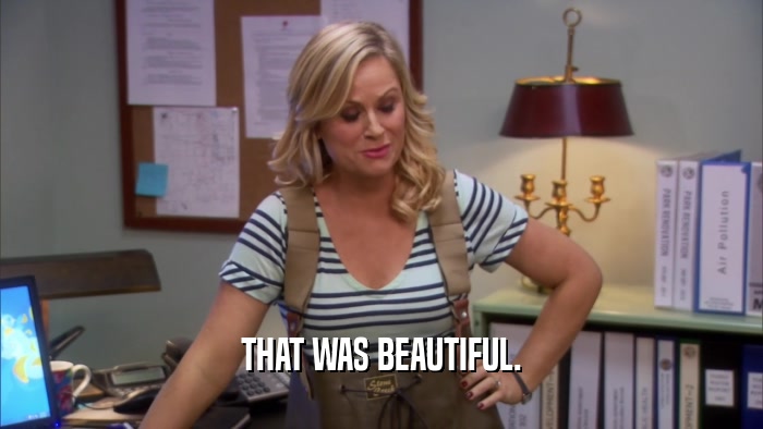 THAT WAS BEAUTIFUL.  