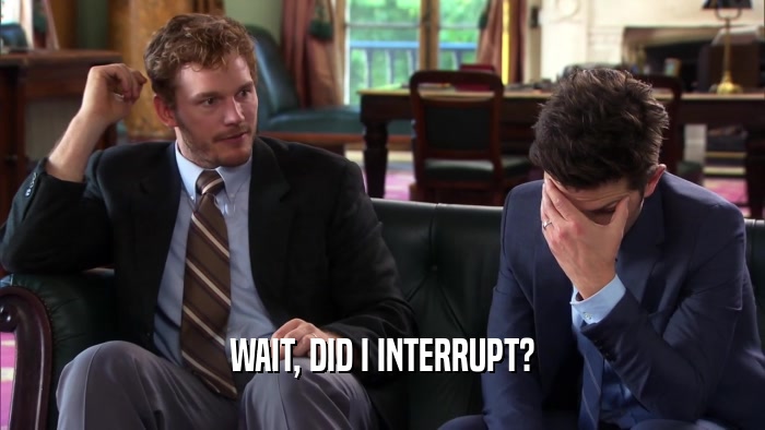 WAIT, DID I INTERRUPT?  