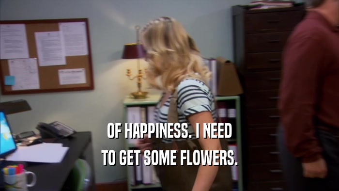 OF HAPPINESS. I NEED TO GET SOME FLOWERS. 