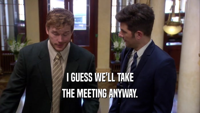 I GUESS WE'LL TAKE THE MEETING ANYWAY. 