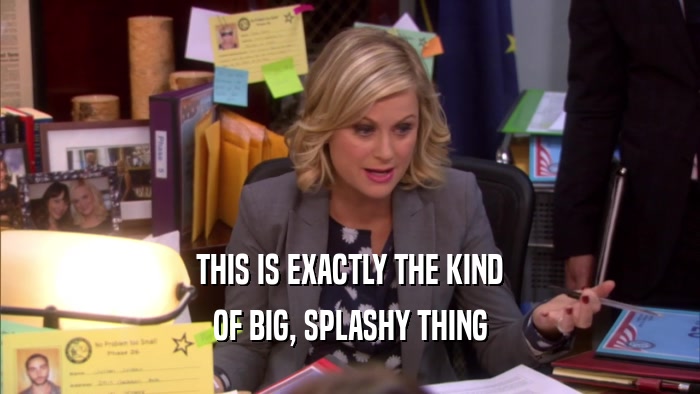 THIS IS EXACTLY THE KIND OF BIG, SPLASHY THING 