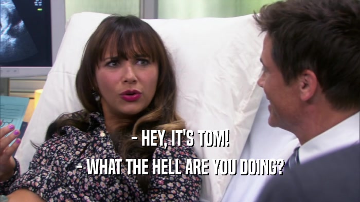 - HEY, IT'S TOM! - WHAT THE HELL ARE YOU DOING? 