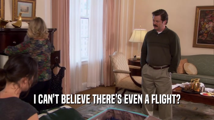 I CAN'T BELIEVE THERE'S EVEN A FLIGHT?  