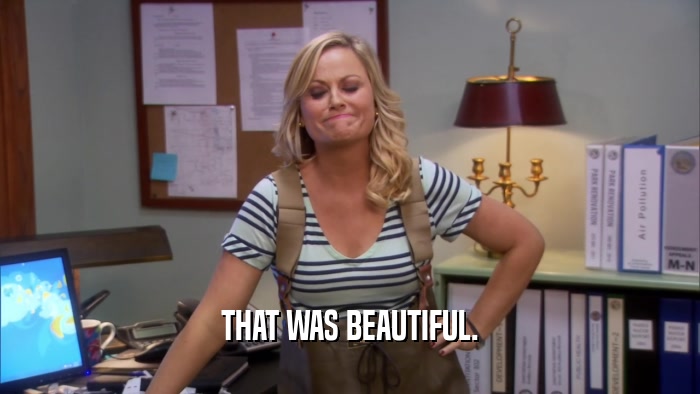 THAT WAS BEAUTIFUL.  