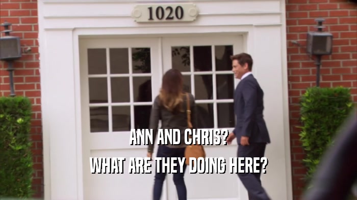 ANN AND CHRIS? WHAT ARE THEY DOING HERE? 