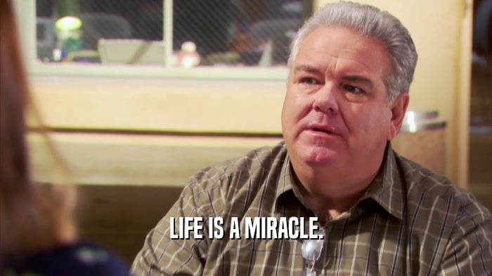 LIFE IS A MIRACLE.  