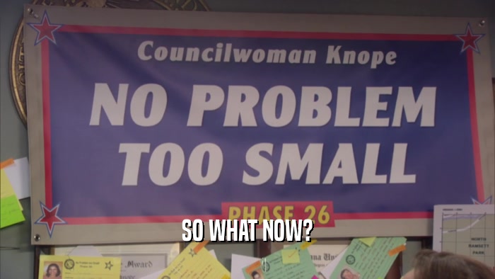 SO WHAT NOW?  