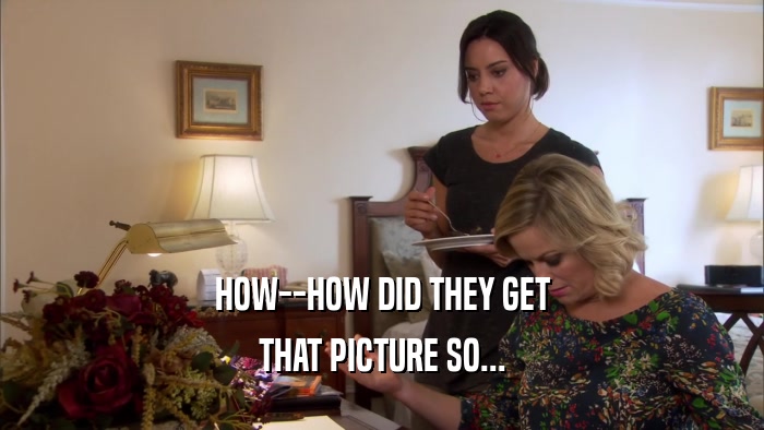 HOW--HOW DID THEY GET THAT PICTURE SO... 