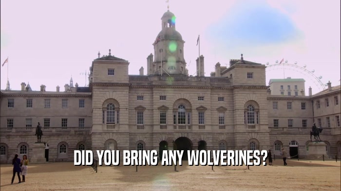 DID YOU BRING ANY WOLVERINES?  
