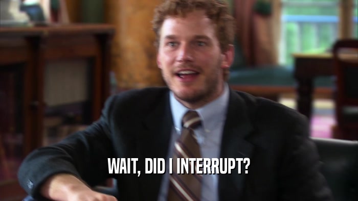 WAIT, DID I INTERRUPT?  