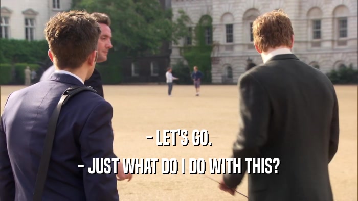 - LET'S GO. - JUST WHAT DO I DO WITH THIS? 