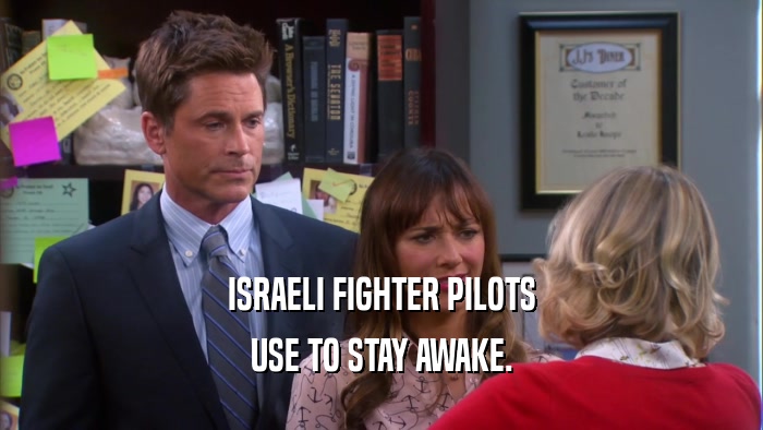 ISRAELI FIGHTER PILOTS USE TO STAY AWAKE. 