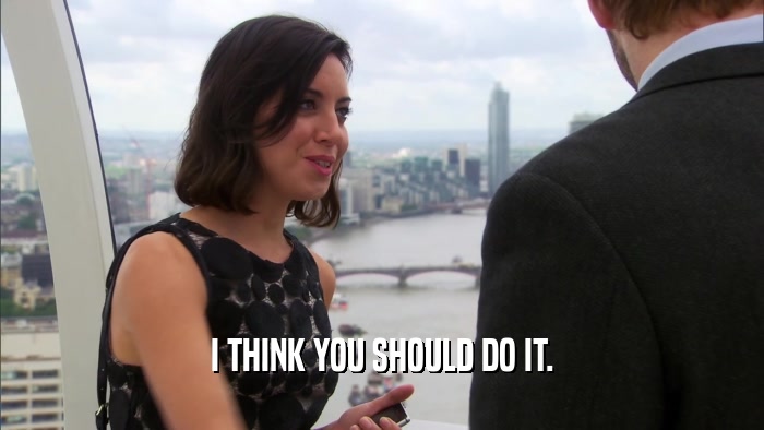 I THINK YOU SHOULD DO IT.  