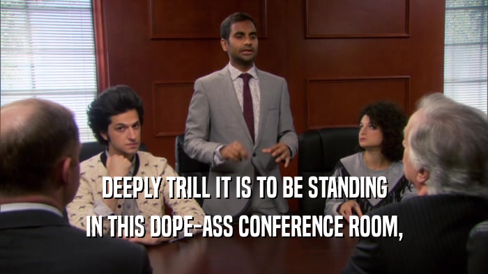 DEEPLY TRILL IT IS TO BE STANDING IN THIS DOPE-ASS CONFERENCE ROOM, 