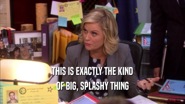 THIS IS EXACTLY THE KIND OF BIG, SPLASHY THING 