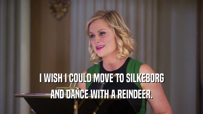 I WISH I COULD MOVE TO SILKEBORG AND DANCE WITH A REINDEER. 