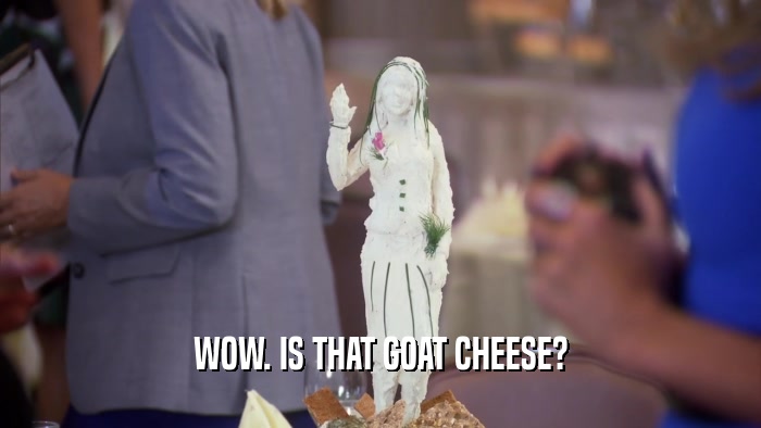WOW. IS THAT GOAT CHEESE?  