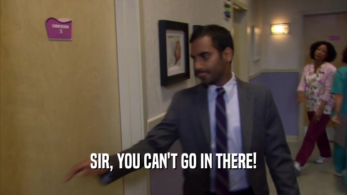 SIR, YOU CAN'T GO IN THERE!  