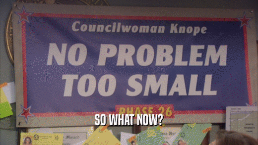 SO WHAT NOW?  